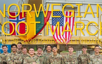 Four nations participate in the 18.6-mile Norwegian Foot March in Lithuania (Vertical)