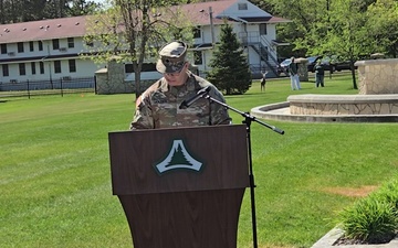 Fort McCoy senior commander leads opening remarks during 2026 Fort McCoy Armed Forces Day Open House
