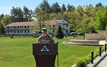 U.S. Army Garrison-Fort McCoy commander provides remarks during 2026 Fort McCoy Armed Forces Day Open House ceremony