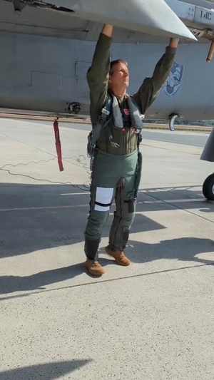 104th Fighter Wing Commander Colonel David 'Moon' Halasi-Kun takes final flight in F-15 Eagle