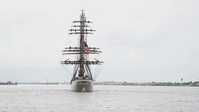 B-ROLL: U.S. Coast Guard Cutter Barque Eagle kicks of Sail 250 in New Orleans