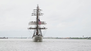 B-ROLL: U.S. Coast Guard Cutter Barque Eagle kicks of Sail 250 in New Orleans