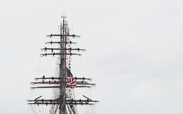 B-ROLL: U.S. Coast Guard Cutter Barque Eagle kicks of Sail 250 in New Orleans