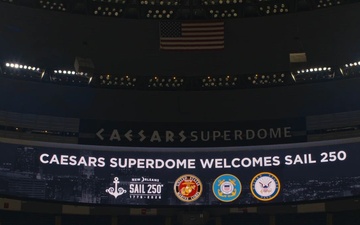 Sail 250 New Orleans: U.S. Marines and Sailors Physically Train at the Ceasars Superdome