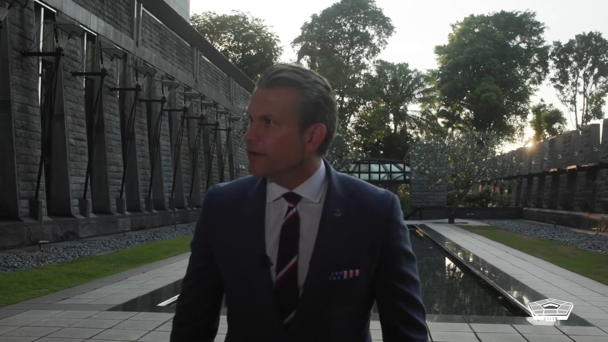 Secretary of War Pete Hegseth speaks to the media in Singapore, May 30, 2026. He is in the Indo-Pacific region attending the Shangri-La Dialogue, an opportunity to discuss the region’s security challenges and engage in bilateral talks hosted by the International Institute for Strategic Studies.
