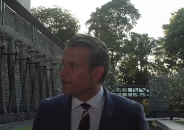 Secretary of War Pete Hegseth Speaks to Media in Singapore