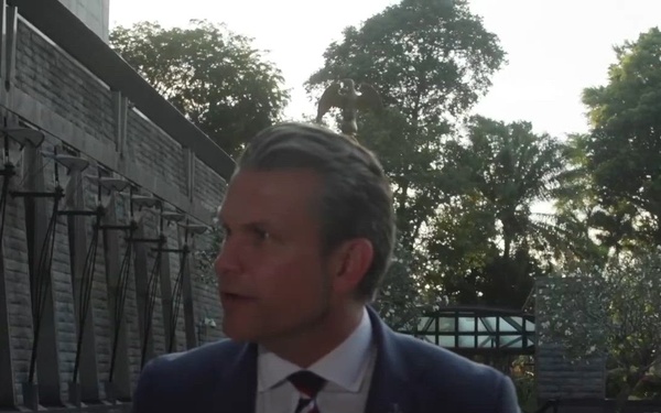 Secretary of War Pete Hegseth Speaks to Media in Singapore