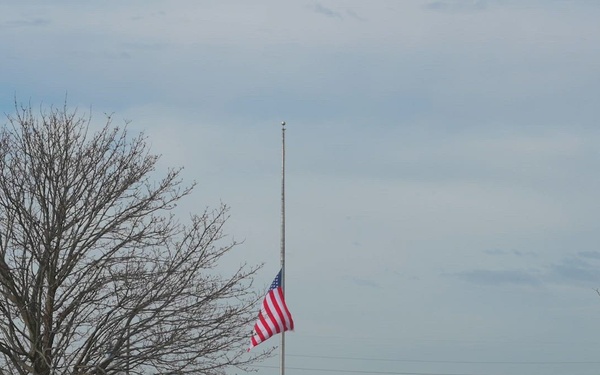 American flag at half-staff