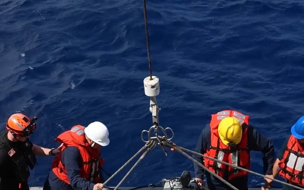 USS Mustin conducts boat operations