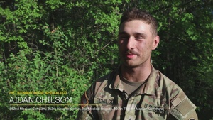 Pfc. Aiden Chilson explains why he competes in the Army Reserve Best Squad Competition