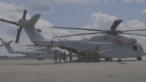 HMH-461 conducts vehicle embarkation training with the CH-53K King Stallion