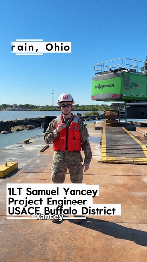 Repairing Lorain West Breakwater with 1LT Samuel Yancey