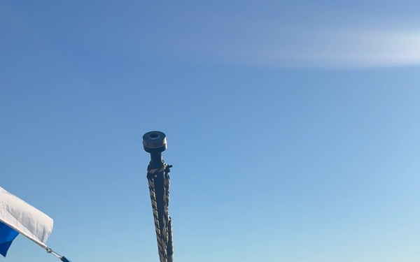 USS CLEVELAND Morning Colors