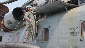 MWSS-174 decontaminate aircraft