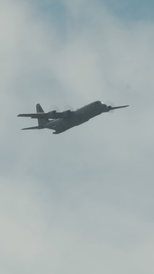 B-Roll Paratroopers conduct parachute demonstration for French school at D-Day 82