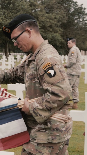 SOCIAL: Soldiers, cadets place U.S., French flags at Normandy American Cemetery