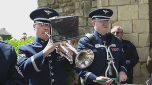 B-Roll: US Air Forces in Europe Band commemorates Battle of Grainges at D-Day 82 ceremony
