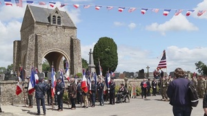 B-Roll: US, Allied paratroopers commemorate Battle of Graignes at D-Day 82 ceremony
