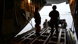 165th aircrews fly to North Auxiliary Field, conduct CBRN decontamination during readiness exercise