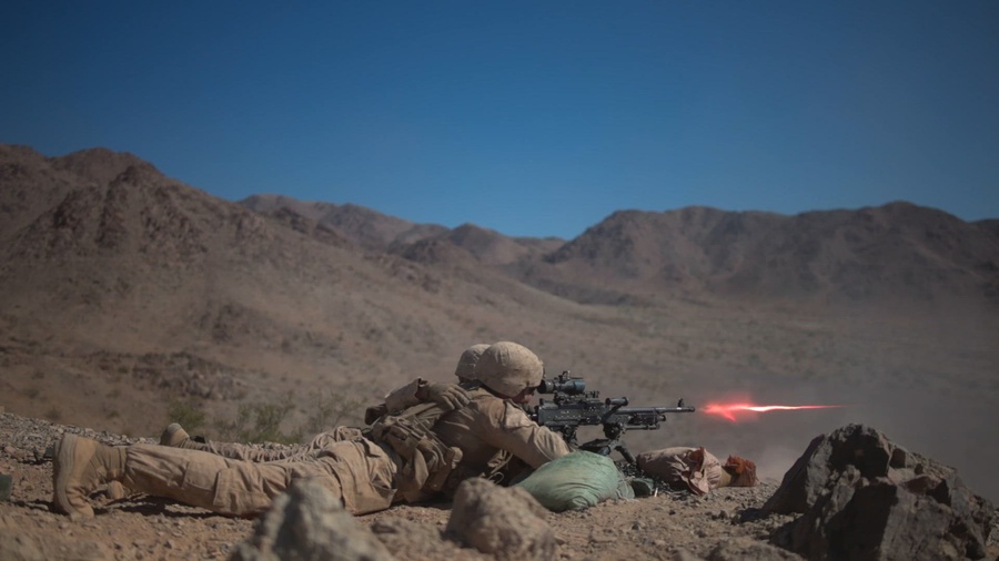 U.S. Marines with 1st Battalion, 24th Marine Regiment, 4th Marine Division, conduct Range 410A during Integrated Training Exercise 3-26 on Marine Corps Air Ground Combat Center Twentynine Palms, June 7, 2026. ITX is designed to generate combat readiness and ensure the Reserve Component provides critical strategic depth to the Total Force. From complex combined arms maneuvers to all-domain integration, these Marines are proving that they are ready to augment, reinforce, and fight alongside the active component at a moment's notice. (U.S. Marine Corps video by Cpl. Kanoa Thomas)