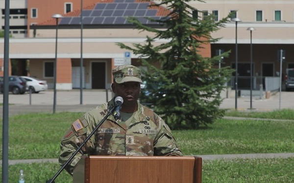 B-roll: US Army 1st Sgt. Joshua M. Pless Mosley shares change of responsibility ceremony remarks