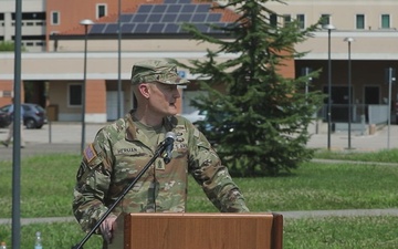 B-roll: US Army 1st Sgt. Travis M. Herman shares change of responsibility ceremony remarks