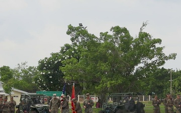 3rd Littoral Logistics Battalion holds a change of command ceremony while deployed in the Philippines (B-Roll)