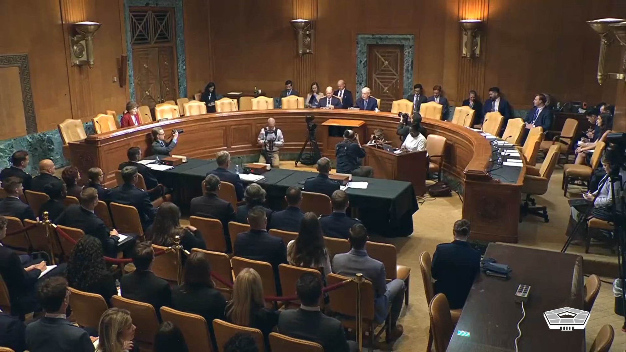 Air Force Secretary Troy E. Meink, Air Force Chief of Staff Gen. Kenneth Wilsbach and Chief of Space Operations Gen. B. Chance Saltzman testify on the Department of the Air Force’s fiscal year 2027 budget request during a hearing before the Senate Appropriations Committee’s defense subcommittee in Washington, June 9, 2026.