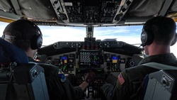 B-roll video of B-52 refueling 