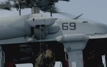 B-Roll: 11th MEU Marines Conduct Hoist Training Aboard USS Portland