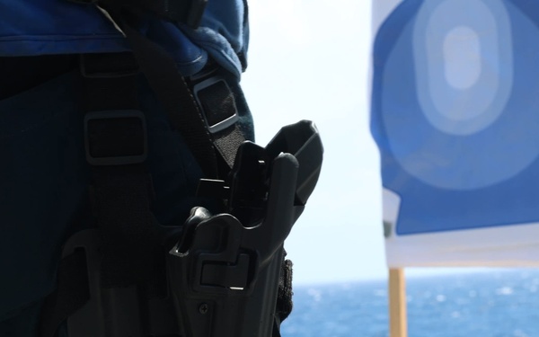 USS Iwo Jima (LHD 7) conduct a small arms gun shoot