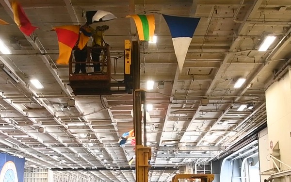 Nimitz Sailors Adjust Signal Flags