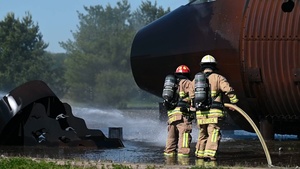 Grissom Firefighters Conduct Aircraft Burn Training