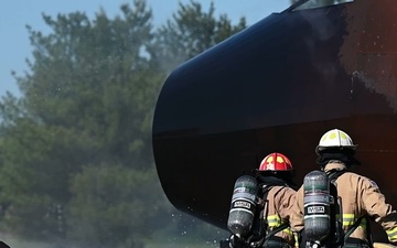 Grissom Firefighters Conduct Aircraft Burn Training