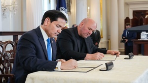 Secretary of State Marco Rubio participates in MOU Signing Ceremony with UFC President and CEO Dana White