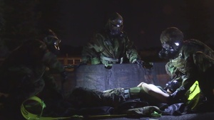 U.S. Marines, Airmen treat simulated casualties during Toxic Wave 26