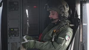 BROLL Helicopter pilots train on flight rappelling in the Mediterranean Sea