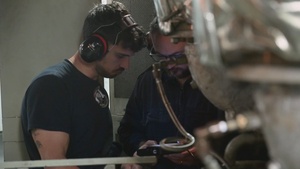 BROLL: Engineers maintain Navy destroyer engines