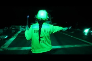 USS Rafael Peralta Conducts Night Flight Operations