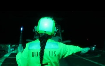 USS Rafael Peralta Conducts Night Flight Operations