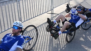 Air Force Warrior Games athletes compete in cycling (b roll)