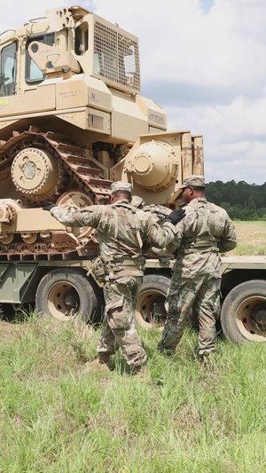 Engineer Company Builds Vehicle Fighting Position with Bulldozer