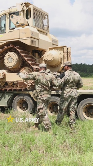 OC/Ts Observe Engineers Building Fighting Position with Bulldozer