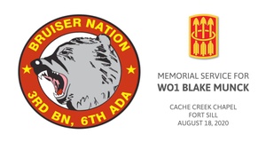 WO1 Blake Munck Memorial Service