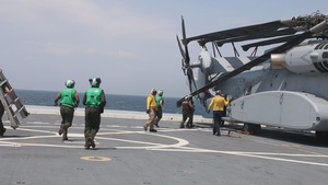 26th Marine Expeditionary Unit’s Type Commander’s Amphibious Training | HMH-461 conducts carrier qualifications aboard the USS Arlington