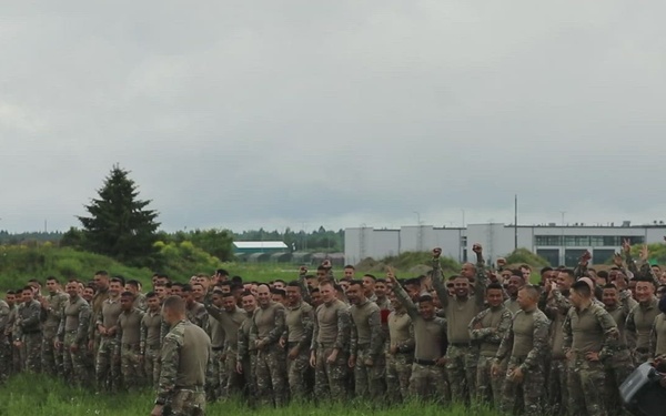 B-Roll: U.S., U.K., French soldiers participate in commemorative Bir Hakeim 10K mud race in Estonia, June 10, 2026