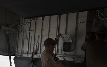 KC-135 refuels F-35s during security operations