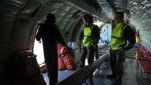 Norwegian airmen tour 100 ARWs KC-135 during RAFL 26