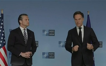 Hegseth, NATO Secretary General Speak Before Defense Meeting