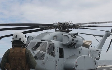 26th Marine Expeditionary Unit’s Type Commanders Amphibious Training | HMH-461 cross decks from the USS Arlington to the USS Kearsarge